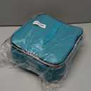 DreamGenius Nail Polish Organizer Case Holds 42 Bottles, Portable Double-Layer Nail Polish Storage Bag with Adjustable Dividers for Manicure Tools, Blue (Cyan)