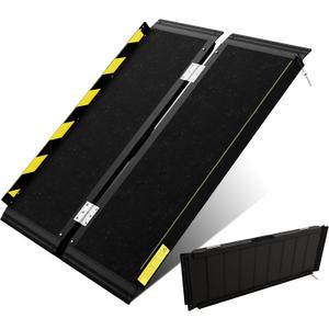 Portable Wheelchair ramp 3FT,Non-Slip Aluminum Threshold ramps for Home Steps,Folding Handicap ramp,doorways,Stairs,Scooter,Weight Capacity 800LBS (3FT(Usable Height 3-9 inch))
