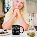 Retirement Gifts for Women Men Office Coffee Mug, The Legend Has Retired, Ceramic Cup, Retired Gifts for Boss, Manager, Him, Husband, Coworkers, Christmas Birthday Gift 11oz Black
