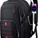 ANTERK Extra Large Travel Laptop Backpack, 17.3 Inch Carry on Backpack for Men Women with USB Port, 50L Anti Theft Water Resistant College Bussiness TSA Airline Approved Work Computer Backpack, Black