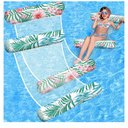 Pool Floats Adult, 2 Pack Inflatable Pool Floats, 4-in-1 Multi-Purpose Rafts Lounger Water Hammock for Swimming Pool, Thick PVC Pool Floaties for Adults Vacation