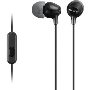 Sony MDREX15AP In-Ear Earbud Headphones with Mic, (MDREX15AP/B), 3.5mm Aux, Mic, Black