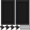 Cinnvoice 2 Pcs Pine Kitchen Cabinet Door Replacement with 4 Pcs Cabinet Hinges Wood Shaker Door Front Replacement for Kitchen, Bathroom, Vanity(Black,12" W X 24" H)