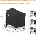 Grill Cover for Weber Performer Deluxe Charcoal, 22 Inch BBQ Covers, Premium Heavy Duty Waterproof Accessories for Weber 7152 Performer Charcoal Grills with Handles