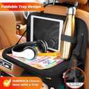 SURDOCA Backseat Car Organizer with Foldable Tray for Kids & Adults NEW MODEL Seat Storage with Touchable Tablet Pocket, Roadtrip Essentials Fits Most Vehicles, 1 Pack