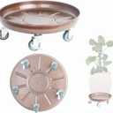 3 Pack Metal Heavy Duty Plant Caddy With Wheels 16 Inch, Round Plant Caddy Suitable For Outdoor and Indoor Mobile Flower Pots, Don't Worry About This Metal Product Getting Deformed or Damaged.