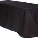 YOUR CHAIR COVERS - 90 x 156 inch Rectangular Crinkle Taffeta Tablecloth - Black, Rectangle Table Linens for 8 ft Rectangular Tables, Wedding Crushed Table Cloth (90"x156" (8Ft))
