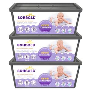 Refills Compatible with Genie Easy Roll Signature Diaper Pail and Platinum Diaper Pail, Upgraded 90 Bags Hold up to 4200 Newborn Diapers, Extra Thickness Powerful Odor Control