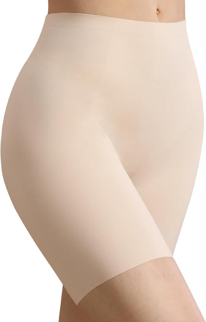 Boy Shorts Underwear for Women Boxer Briefs Anti Thigh Chafing Tummy Control Seamless Breathable Lightweight (Beige)