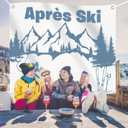Apres Ski Party Backdrop, Ski Bachelorette Decor, Winter Bachelorette Photobooth, Mountain Camp Bach Party Backdrop