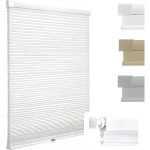No Drill Cellular Shades Light Filtering Honeycomb Blinds 30W36H White | Thermal Insulated & Noise Reducing Blinds for Indoor Window Cordless Cellular Shades for Bedroom, Kitchen, Living Room,Home