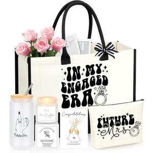 JoycuFF Engagement Gifts for Women Couples, Cool Gifts for Newly Engaged Couples Fiancee Future Mrs Bride to Be Bridal Shower Gift Engagement Gift for Her Women Glass Cup