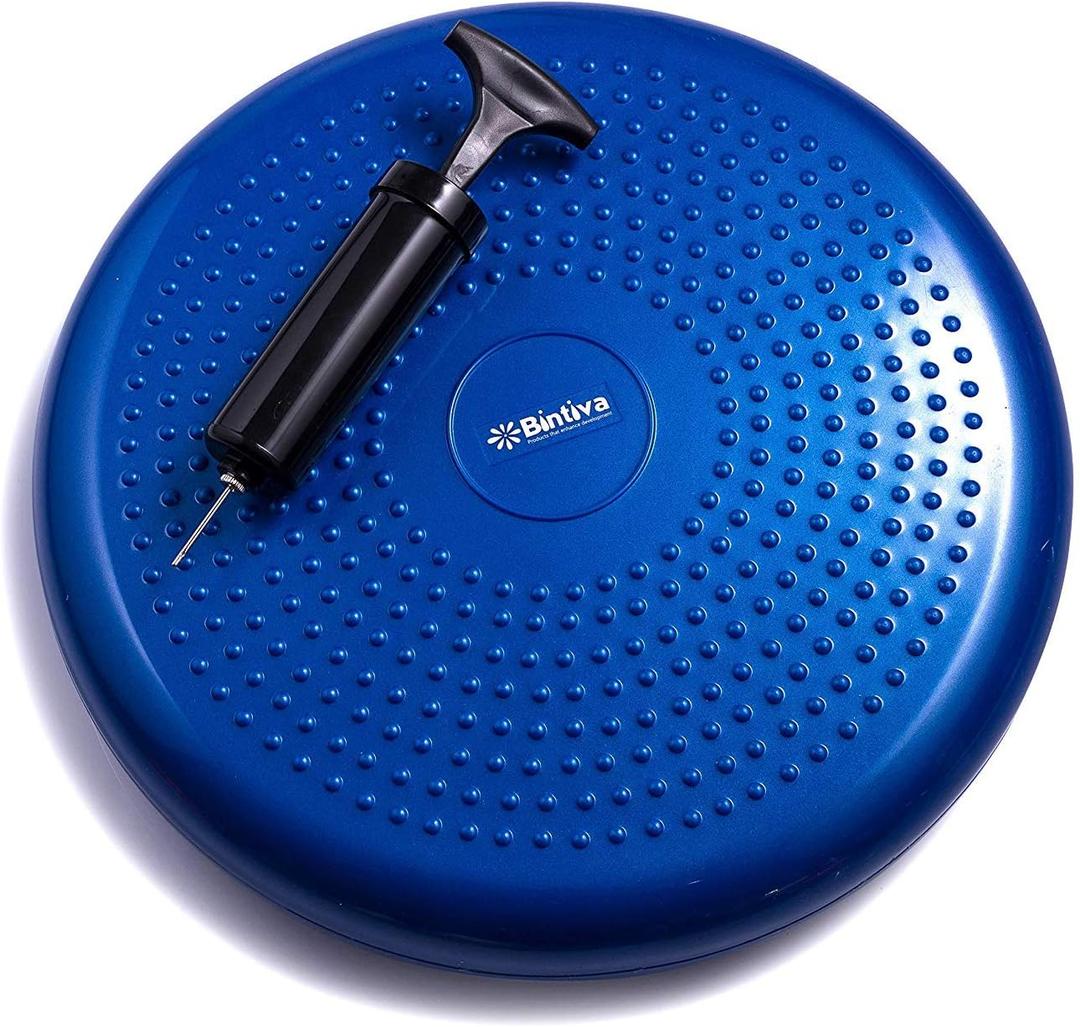 Wobble Cushion Balance Disc - Wobble Disc & Wiggle Seat, Balance Pads for Physical Therapy, Wobble Disk, Sensory Room Equipment - Wobble Seat (Blue)