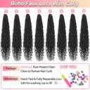 Boho Faux Locs Crochet Hair 18 Inch Goddess Locs 8 Packs Boho Soft Locs Crochet Hair with Curly Ends Pre-looped Long Bohemian River Locs for Black Women (1B, 18 Inch(Pack of 8))