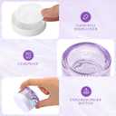 Domensi 60 Pcs 1oz Glass Jars with Lids Bulk Salve Tins Winter Cream Container Small Glass Cosmetic Jars for Travel Lip Balm with Inner Liners for Lotion Sample Cream(Light Purple, White Lids)