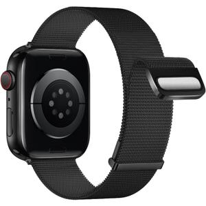 Double Magnetic Compatible for Apple Watch Band Ultra 2,SE, Stainless Steel Strap Metal Mesh Sport Loop for iWatch Bands 38mm 40mm 41mm 42mm 44mm 45mm 46mm 49mm Series 10/9/8/7/6/5/4/3/2/1 Women Men