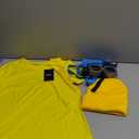 Halloween Costume Accessories Adults-T-shirt/Yellow Beanie hat/Goggles/Gloves/Suspenders Dress Up for Halloween S