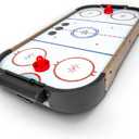 GoSports 30 Inch Table Top Air Hockey Game for Kids - Portable, Battery Operated Game Table - Oak