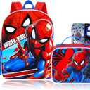 Spider-Man Backpack with Lunchbox Set for Boys School Bundle + More, spiderman school bag, spiderman school backpack