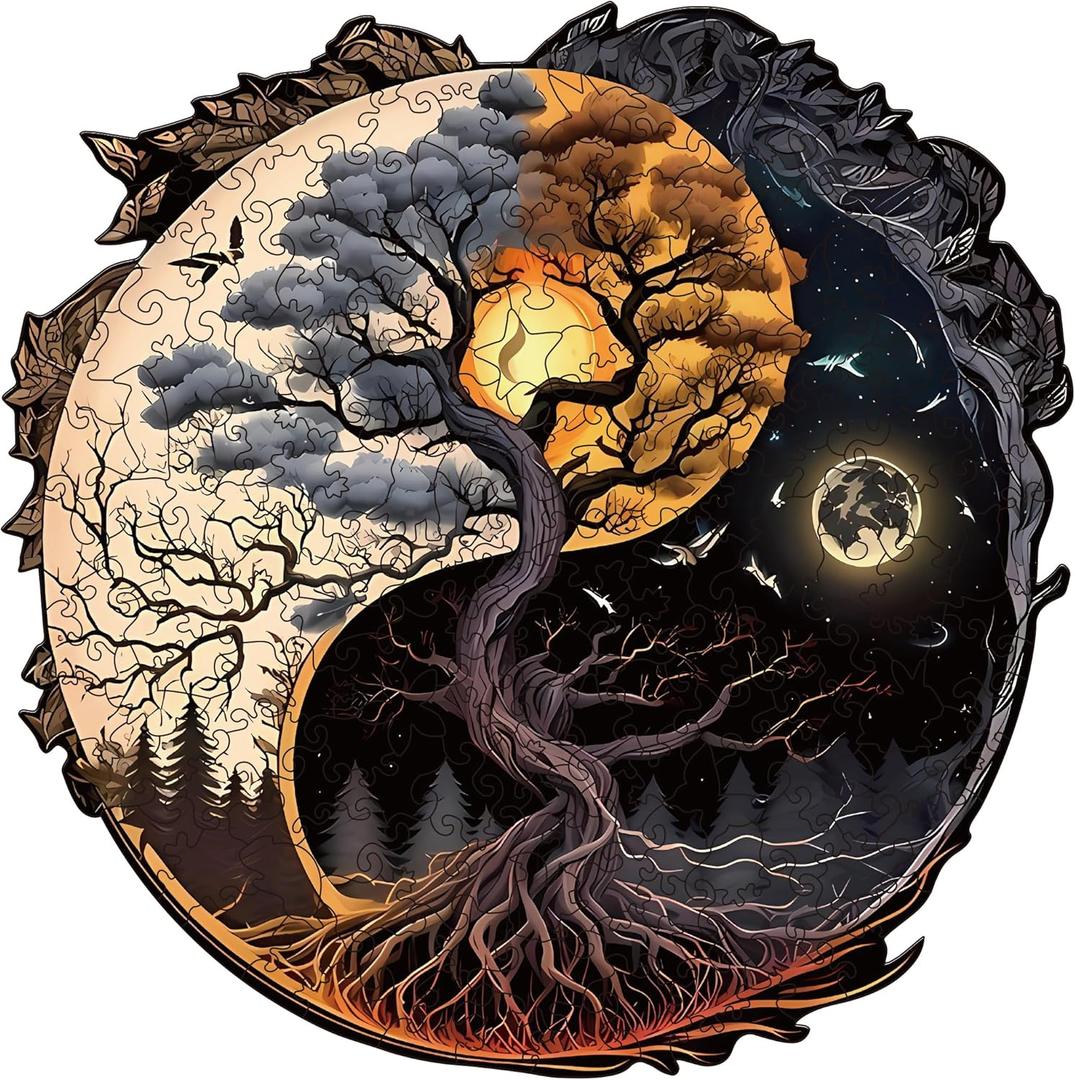 Wooden Puzzles for Adults, Tree of Life Wood Puzzles 200 Pieces, Irregular Animal Shaped Unique Wooden Jigsaw Puzzles, Creative Ghristmas Gift for Teenagers and Adults