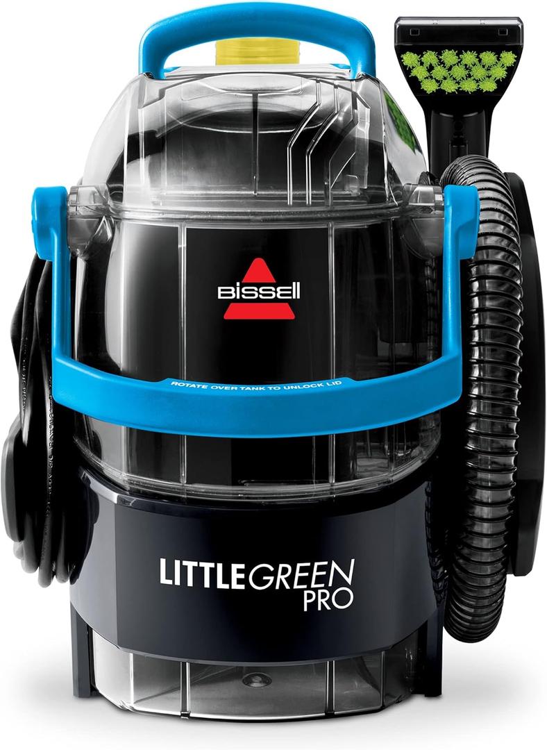 Bissell Little Green Pro Portable Carpet & Upholstery Cleaner and Car/Auto Detailer with Deep Stain Tool, 3" Tough Stain Tool, Plus Two 8 oz. Trial-Size Formulas, 3194
