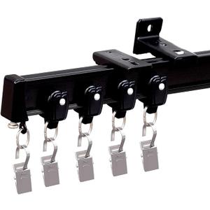 Flexible Ceiling Curtain Track Ceiling and Wall Mounted -Easy to Install Smooth Sliding Curtain Track Ceiling&Wall Mount,Heavy-Duty Room Divider Curtains Rails，Black