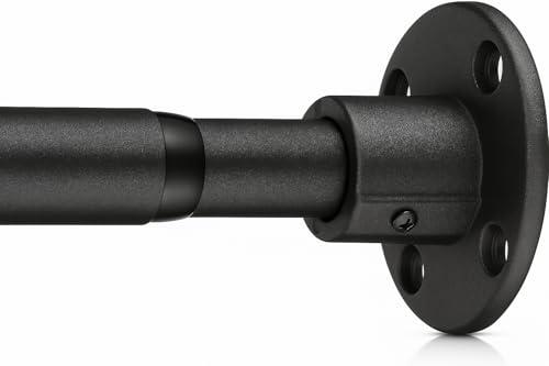 Heavy Duty Shower Rod - Industrial Shower Curtain Rod Wall Mounted for Bathroom,Closet,Room Divider,Outdoor Patio - 28 to 76"Adjustable Shower Pole - Matte Black