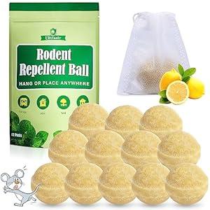 Ultrasir Rodent Repellent Balls Squirrel 12 Packs Repellent Balls Peppermint Rat Mouse Outdoor Rodent Repellent Gardening Use