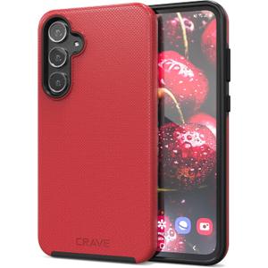 Crave for Samsung Galaxy A55 Case, Shockproof Protection Dual Layer Case for Galaxy A55 (6.6 inch) - Red