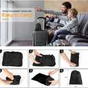 Maliton Inflatable Foot Rest Pillow, Airplane Travel Bed for Toddler, Car Seat Foot Rest for Kids, Adjustable Height Leg Rest Pillow for Airplane, Home, Office(Black, 2 Pack)