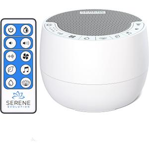 Serene Evolution White Noise Sound Machine with Remote Control - 70 Sound Options for Sleeping Adults and Babies - White Noise Machine for Office Privacy, Noise Canceling with Ocean and Rain Sounds