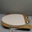 Mayfair Padded Toilet Seat, Cushioned Soft Vinyl over Wood Core Seat, Secure Hinges, Easy Clean, Made in USA, Elongated, Bone