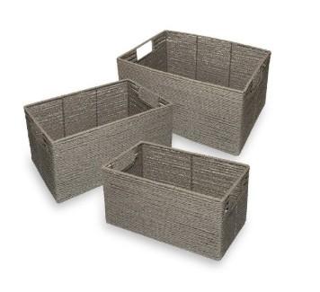 Rattique Storage Baskets - Grey (3 Piece Set)