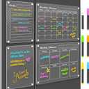 DIYMAG Magnetic Calendar for Refrigerator 4 PCS Dry Erase Whiteboard 15.2"x11.2" Magnet Fridge Wall Planners Planning Acrylic Clear Chalkboard Apartment Decor Meal Planner with 6 Colors Markers