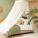 100% Cotton Bed Canopy for Queen & King-Size Beds | 2 Decorative Openings, 169.3"W x 531"L