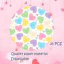 Lucleag 25 PCS Valentines Day Paper Place Mats, Disposable Valentines Heart Placemats Decorative Table Mats for Anniversary Wedding Valentines Day Party Dinner Table Decor, 11.8x11.8 in