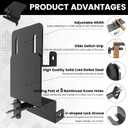 Adjustable Child Safety Door Top LockMetal Child Proof Door Top Lock for Interior&Exterior&French DoorLock & Unlock from Either Sidesfor ChildproofingSliding Door Lock for Kids SafetyBlack