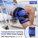 NEWGO Knee Ice Pack Wrap, Ice Pack for Knees Cold Compression Therapy for Knee Replacement Surgery, Arthritis Pain, ACL, Swelling, Sports Injuries (21.7" x 9.8") - Blue