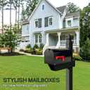 RAINHOL Black Metal Mailboxes for Outside Post Mount, Standard Mail Box, Galvanized Steel Heavy Duty Mailbox, Medium Capacity, 19 x 8.7 x 6.7 inches