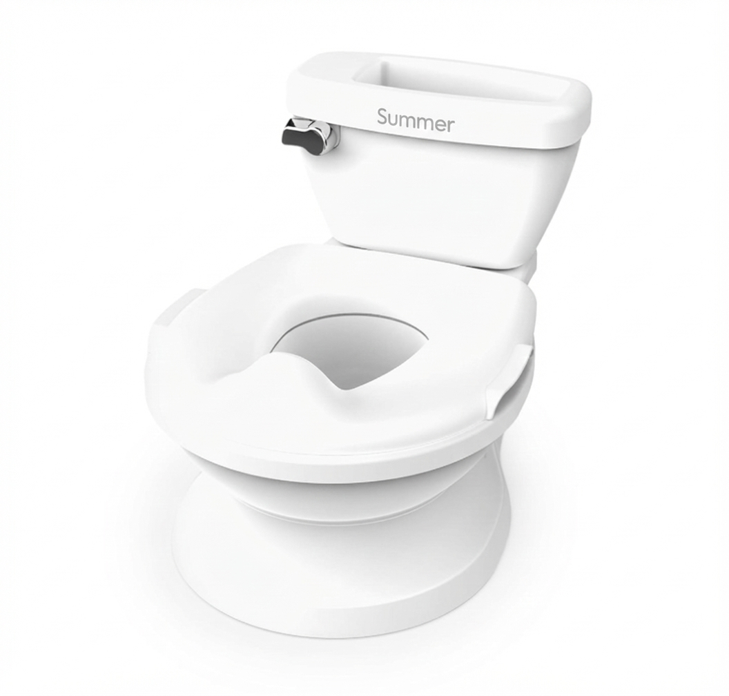 Summer Infant by Ingenuity My Size Potty Pro in White, Toddler Potty Training Toilet, Lifelike Flushing Sound, for Ages 18 Months+, Up to 50 Pounds
