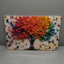 Colorful Butterfly Canvas Wall Art Print, Butterfly Tree Poster Wall Decor Painting, Tree of Life Picture for Wall Living Room Bathroom Bedroom Home Decoration 16 * 24 in Framed