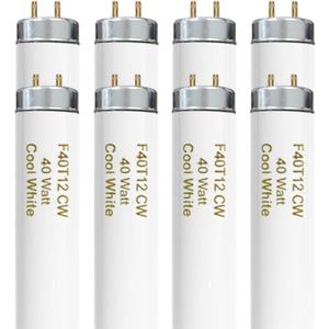 Konideke 8-Pack F40T12/841 Fluorescent Light Bulbs, 40W T12 Cool White 4100K, 48-Inch (4-Foot) Linear Tube, G13 Bipin Base
