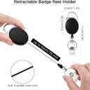 10 x Soleebee 2 Pack Heavy Duty Retractable Badge Reels with 360° Swivel Belt Clip - ID Badge Holder for Lanyard - Men Vertical Clear ID Card Holder with 25'' Retractable Carabiner Badge Reel - Black