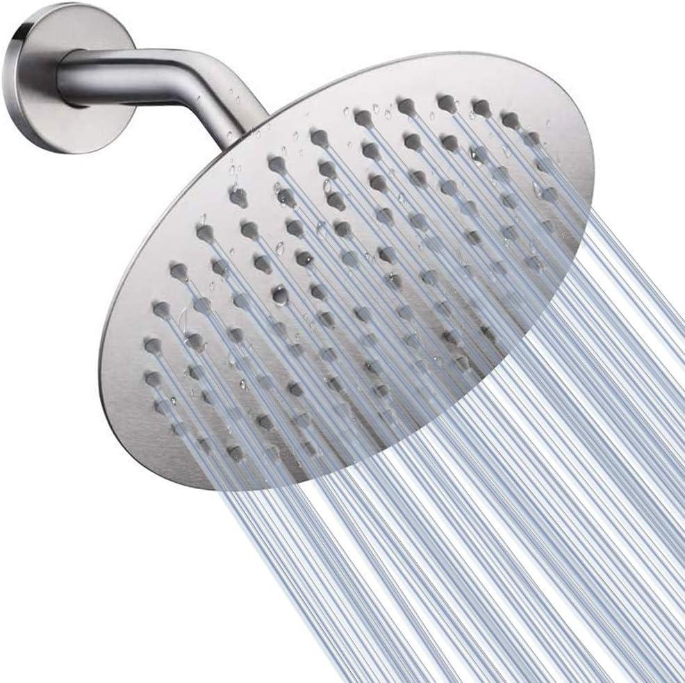 NearMoon Rain Shower Head, Ultra-Thin Design-Pressure Boosting, Awesome Some Experience, High Flow Stainless Steel Rainfall Head (8 Inch,Brushed Nickel) NearMoon Rain Shower Head, Ultra-Thin Design-Pressure Boosting, Awesome Some Experience, High Flow Stainless Steel Rainfall Head (8 Inch,Brushed Nickel)