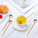 4pcs Satin Stainless Steel Coffee Spoons, Gold Modern Espresso Stirring Spoons, 6.7 Inches Long