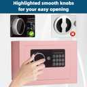 Digital Electronic Money Safe, Steel Security Lock Box with Keypad, Office Hotel Business Jewelry Gun Cash Safe, 0.23 Cubic Feet, 9.06" W x 6.69" D x 6.69" Hpink