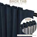 100% Blackout Shield Linen Blackout Curtains for Bedroom 84 Inches Long, Back Tab/Rod Pocket Living Room Drapes, Thermal Insulated Blackout Curtains 2 Panels Set, 50" W x 84" L, Navy