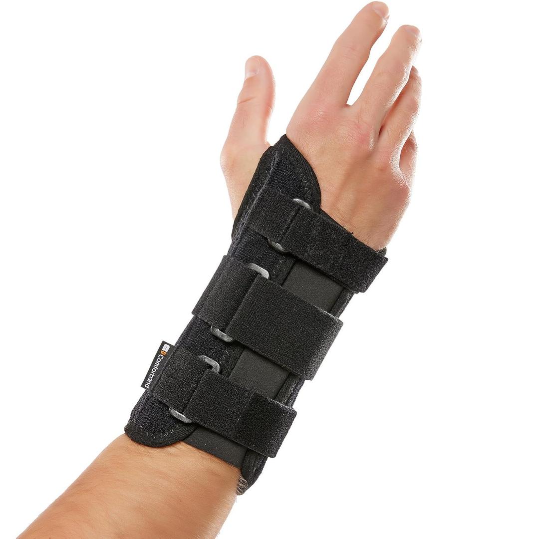 Deluxe 3-Strap Wrist Brace  Adjustable Support for Carpal Tunnel, Fractures, Tendonitis, and Post-Op Recovery  Lightweight, Breathable Design for Day and Night Use (S/M, Right Hand)