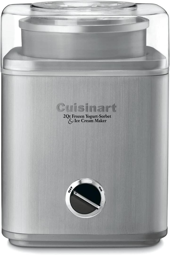CUISINART Ice Cream Maker, Ice Cream and Frozen Yogurt Machine, 2-Qt. Double-Insulated Freezer Bowl, Silver, ICE30BCP1 (Brushed Chrome)
