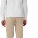 French Toast Girls' Fitted Wrinkle-Resistant Long Sleeve Oxford Shirt (White, M)